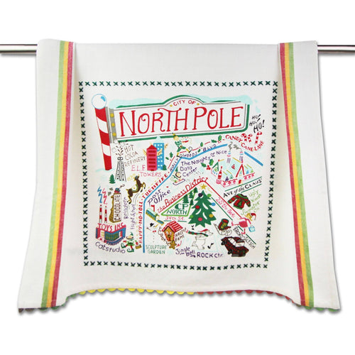 North Pole City Dish Towel - catstudio 