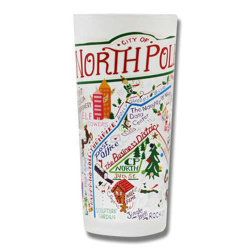North Pole City Drinking Glass - catstudio 