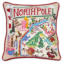 Load image into Gallery viewer, North Pole City Hand-Embroidered Pillow - catstudio
