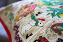 Load image into Gallery viewer, North Pole City Hand-Embroidered Pillow - catstudio