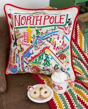 Load image into Gallery viewer, North Pole City Hand-Embroidered Pillow - catstudio