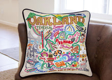 Load image into Gallery viewer, Oakland Hand-Embroidered Pillow - catstudio