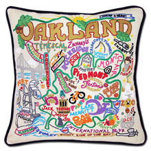 Load image into Gallery viewer, Oakland Hand-Embroidered Pillow - catstudio