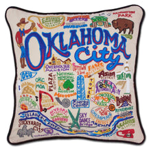 Load image into Gallery viewer, Oklahoma City Hand-Embroidered Pillow - catstudio