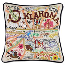 Load image into Gallery viewer, Oklahoma Hand-Embroidered Pillow - catstudio