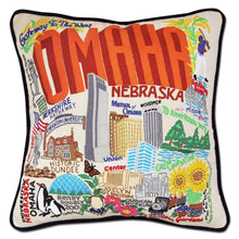 Load image into Gallery viewer, Omaha Hand-Embroidered Pillow - catstudio