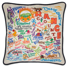 Load image into Gallery viewer, Orange County Hand-Embroidered Pillow - catstudio