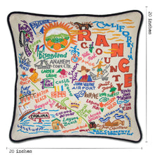 Load image into Gallery viewer, Orange County Hand-Embroidered Pillow - catstudio