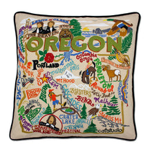 Load image into Gallery viewer, Oregon Hand-Embroidered Pillow Pillow catstudio