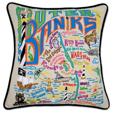 Load image into Gallery viewer, Outer Banks Hand-Embroidered Pillow - catstudio
