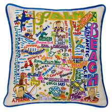 Load image into Gallery viewer, Palm Beach Hand-Embroidered Pillow - catstudio