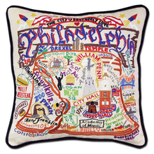 Load image into Gallery viewer, Philadelphia Hand-Embroidered Pillow - catstudio