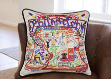 Load image into Gallery viewer, Philadelphia Hand-Embroidered Pillow - catstudio