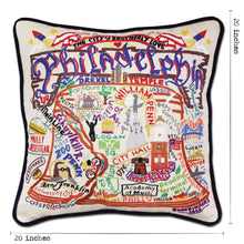 Load image into Gallery viewer, Philadelphia Hand-Embroidered Pillow - catstudio