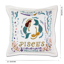 Load image into Gallery viewer, Pisces Astrology Hand-Embroidered Pillow Pillow catstudio