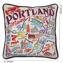 Load image into Gallery viewer, Portland, ME Hand-Embroidered Pillow - catstudio