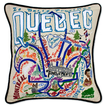 Load image into Gallery viewer, Quebec Hand-Embroidered Pillow - catstudio
