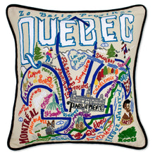 Load image into Gallery viewer, Quebec Hand-Embroidered Pillow - catstudio