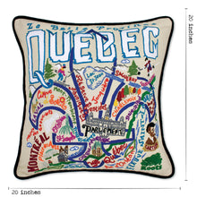 Load image into Gallery viewer, Quebec Hand-Embroidered Pillow - catstudio