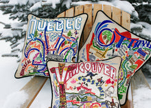 Load image into Gallery viewer, Quebec Hand-Embroidered Pillow - catstudio