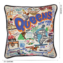 Load image into Gallery viewer, Queens Hand-Embroidered Pillow - catstudio