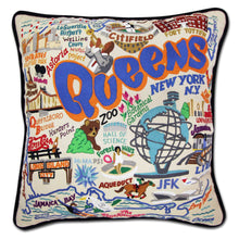 Load image into Gallery viewer, Queens Hand-Embroidered Pillow - catstudio