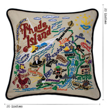 Load image into Gallery viewer, Rhode Island Hand-Embroidered Pillow - catstudio
