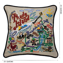 Load image into Gallery viewer, Rhode Island Hand-Embroidered Pillow - catstudio