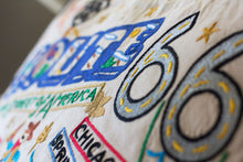 Load image into Gallery viewer, Route 66 Hand-Embroidered Pillow - catstudio
