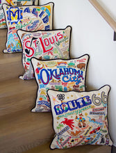 Load image into Gallery viewer, Route 66 Hand-Embroidered Pillow - catstudio
