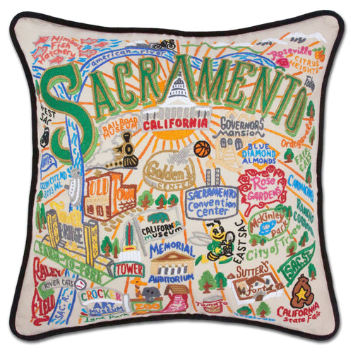Sacramento Hand-Embroidered Pillow - catstudio