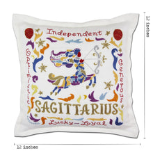 Load image into Gallery viewer, Sagittarius Astrology Hand-Embroidered Pillow Pillow catstudio
