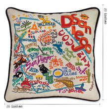 Load image into Gallery viewer, San Diego Hand-Embroidered Pillow - catstudio