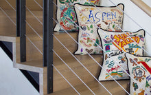 Load image into Gallery viewer, Ski Aspen Hand-Embroidered Pillow - catstudio
