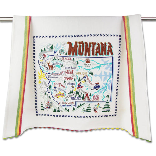 Ski Montana Dish Towel - catstudio 