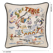 Load image into Gallery viewer, Ski Tahoe Hand-Embroidered Pillow - catstudio