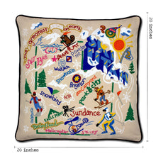 Load image into Gallery viewer, Ski Utah Hand-Embroidered Pillow Pillow catstudio