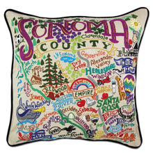 Load image into Gallery viewer, Sonoma County Hand-Embroidered Pillow Pillow catstudio