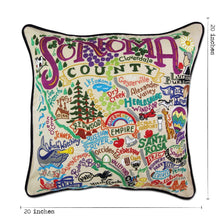 Load image into Gallery viewer, Sonoma County Hand-Embroidered Pillow Pillow catstudio
