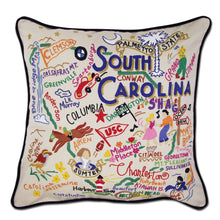 Load image into Gallery viewer, South Carolina Hand-Embroidered Pillow Pillow catstudio
