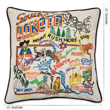 Load image into Gallery viewer, South Dakota Hand-Embroidered Pillow - catstudio