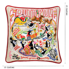 Load image into Gallery viewer, South Pole Hand-Embroidered Pillow - catstudio