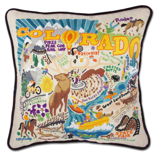 Summer Colorado Hand-Embroidered Pillow - catstudio