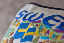 Load image into Gallery viewer, Sweden Hand-Embroidered Pillow - catstudio