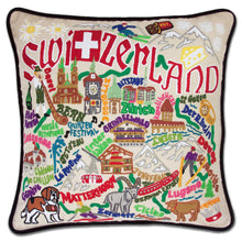 Load image into Gallery viewer, Switzerland Hand-Embroidered Pillow - catstudio
