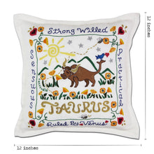 Load image into Gallery viewer, Taurus Astrology Hand-Embroidered Pillow Pillow catstudio
