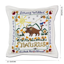 Load image into Gallery viewer, Taurus Astrology Hand-Embroidered Pillow Pillow catstudio