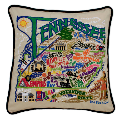 Tennessee XL Hand-Embroidered Pillow - catstudio
