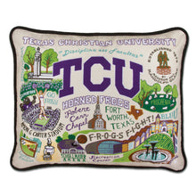 Load image into Gallery viewer, Texas Christian University (TCU) Collegiate Embroidered Pillow - catstudio