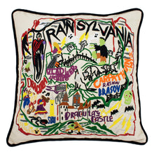 Load image into Gallery viewer, Transylvania Hand-Embroidered Pillow - catstudio